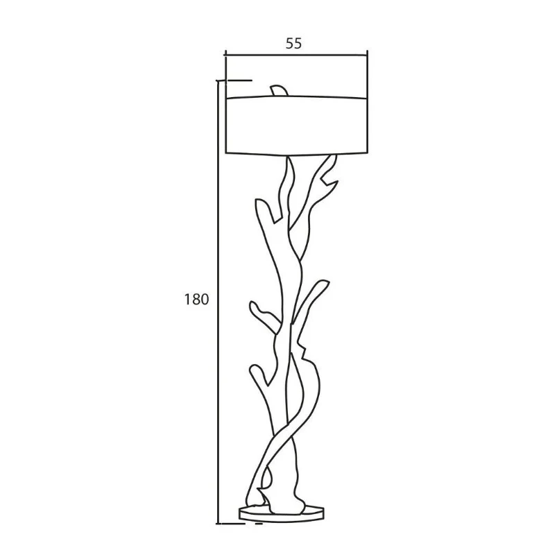 Stehlampe Teakholz BLUMA  | Hhe 180 cm | inkl. Lampenschirm