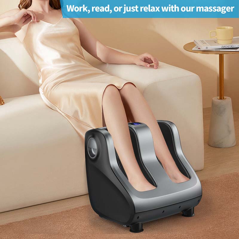Foot Amp Calf Massager With Heat Amp Remote Shiatsu Kneading Electric Massage Machine With Adjustable Tilt Base Timer Lcd Screen