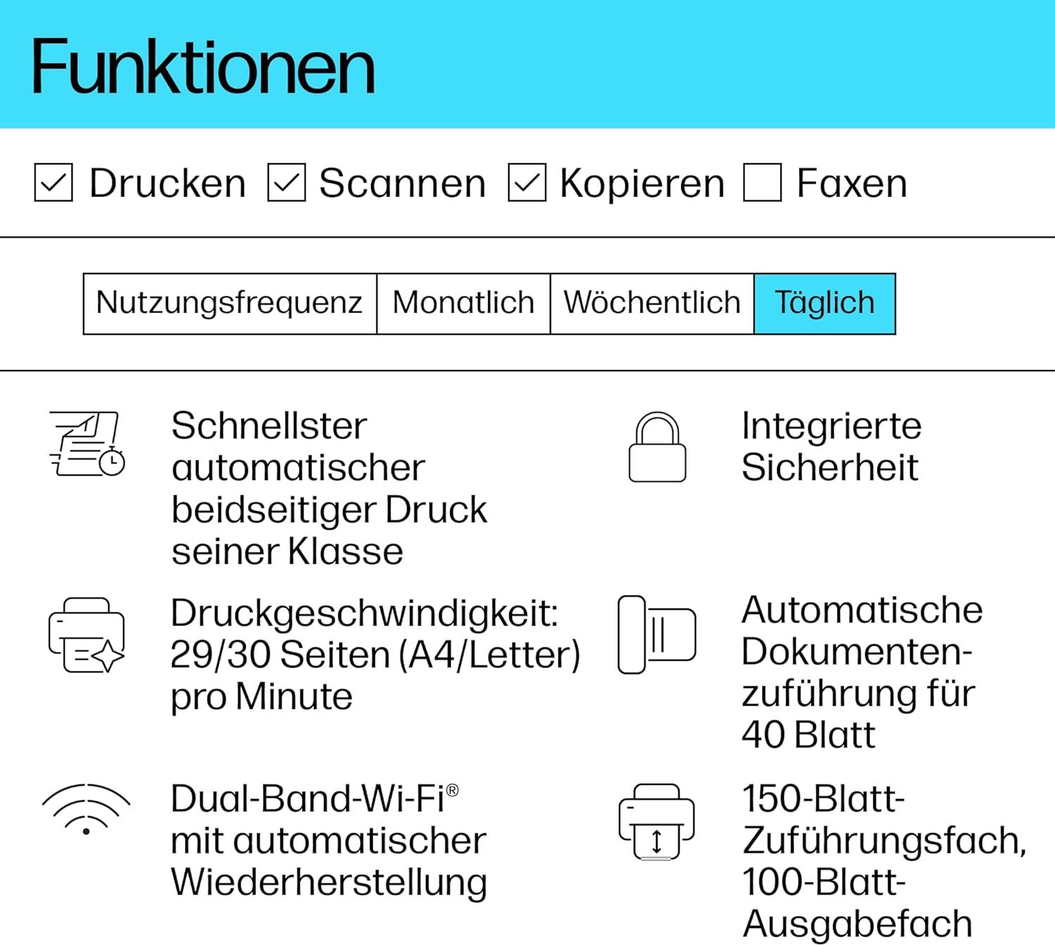 HP LaserJet MFP M235sdw Multifunktions-Laserdrucker Schwarzweiß, Drucken, Kopieren, Scannen, Automat.beidseitiger Druck, Dual-Band Wi-Fi, USB, LAN, HP Smart App, Intelligente Benutzeroberfläche
