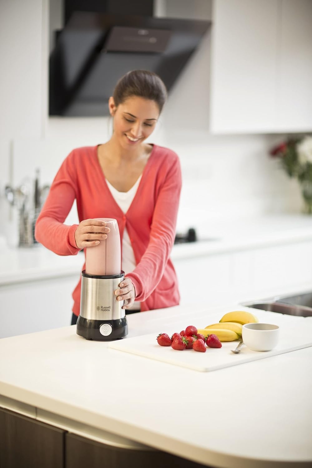 Russell Hobbs Mixer [Multifunktions- Standmixer] NutriBoost (inkl. 5 BPA-freie und spülmaschinengeeignete Behlter + Deckel, 22.000 U/min, 0.9 PS-Motor) elektrischer, Smoothie-Maker 23180-56