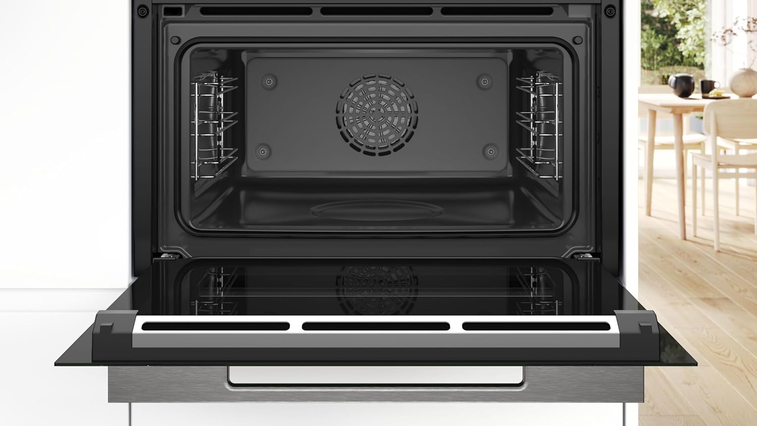 CSG7361B1, Smarter Serie 8 Einbau-Kompaktdampfbackofen, 60 x 45 cm, 1 L Wassertank, Schwarz, Made in Germany, Selbstreinigung, Air Fry, Farb-Display, 4D Heißluft, Assist, Pizzastufe