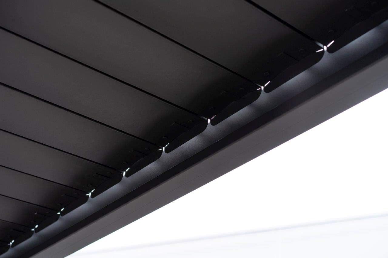 Mirador Basic Pavillon 3 x 3 m Wasserdicht - Pergola mit Lamellendach - Aluminium/Stahl Terrassenüberdachung - Schwarz - 88MM