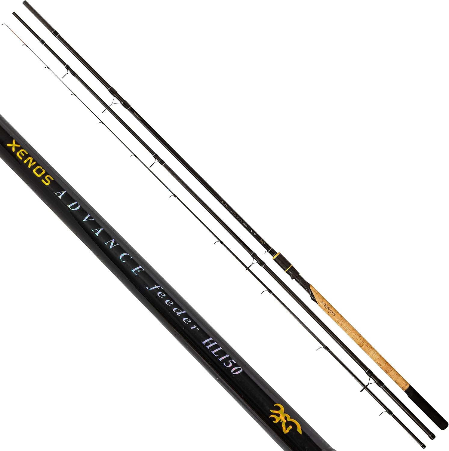Browning Premium Xenos Advance Feeder Feederrute mit hochwertigem Blank, Angeln auf Friedfisch mit Futterkorb Ansitz-Angelrute, Diverse, 4,20 m