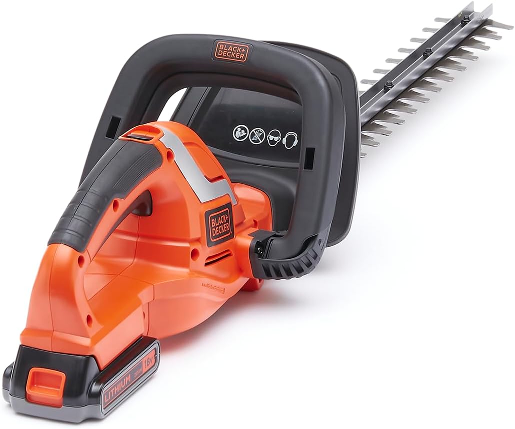 Black+Decker 18 V Akku Heckenschere GTC1845L20 (mit E-Drive Technologie zum Schneiden Harter & Dicker ste sowie mittlerer bis groer Hecken – 18mm Schnittstrke – 18V – 2,6kg leicht)