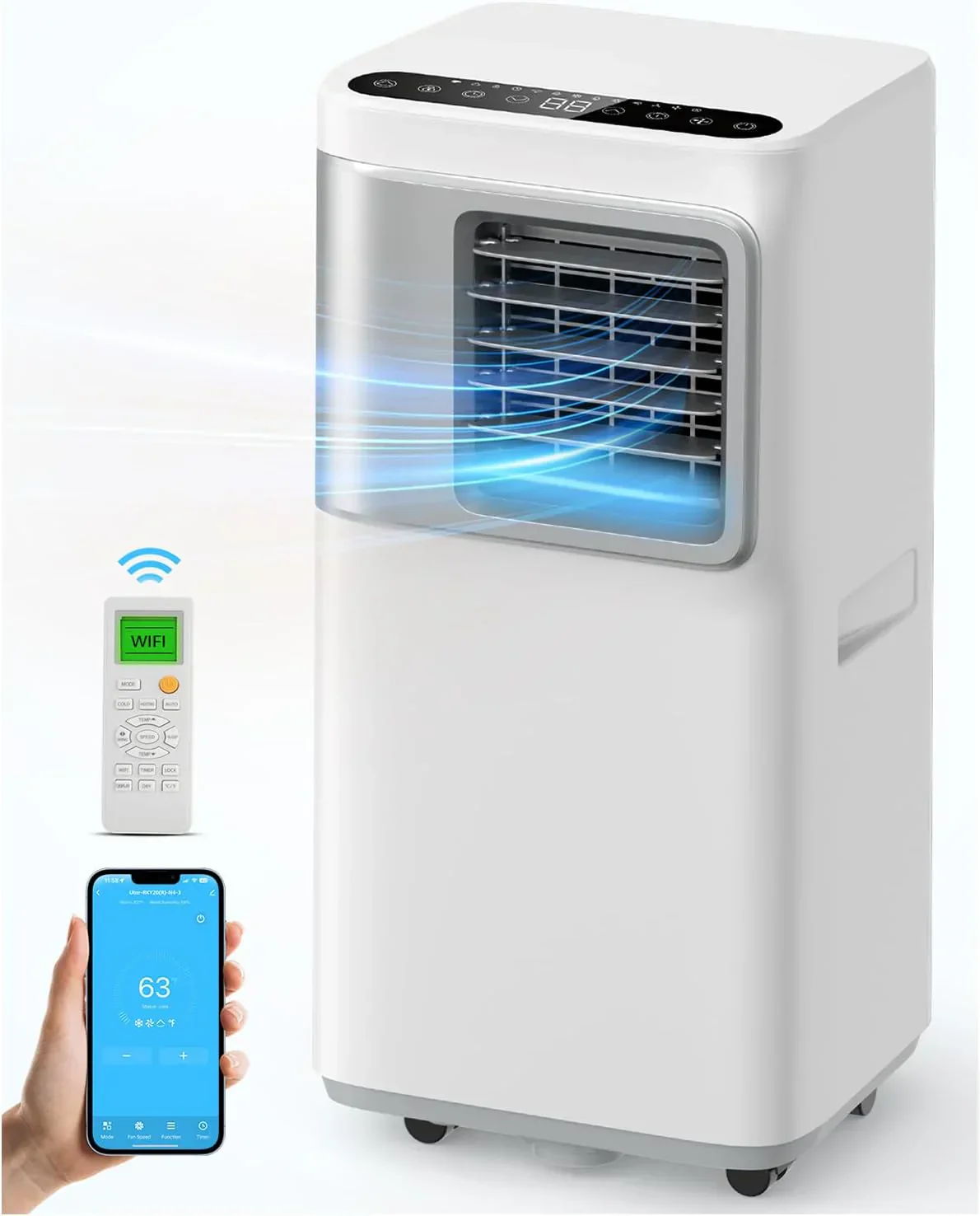 Portable-Air-Conditioners-16,000-Btu AC Unit 5 in 1 Wifi Smart Air Conditioner with APP Fan
