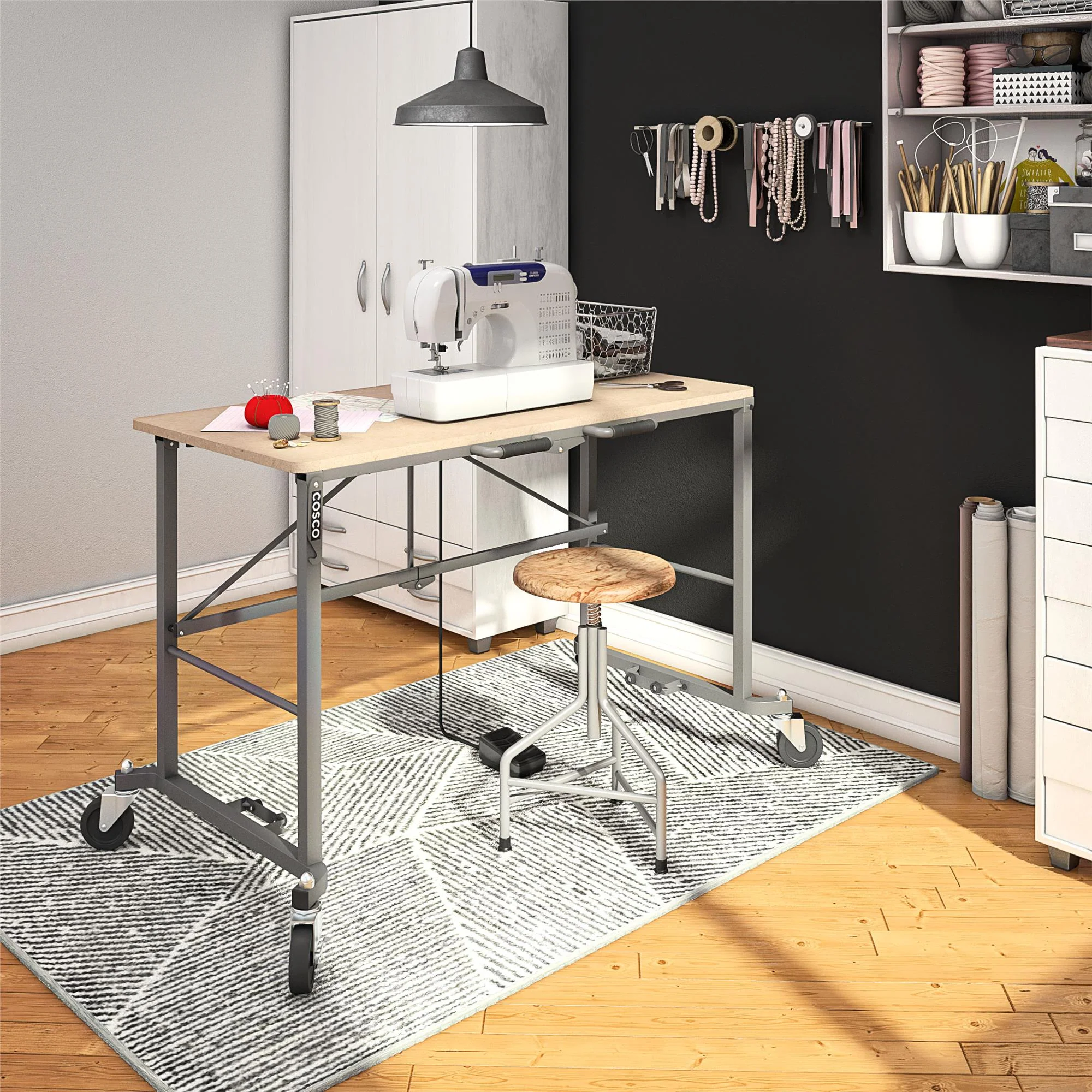 Draagbaar, opvouwbaar bureau Smartfold met MDF werkblad