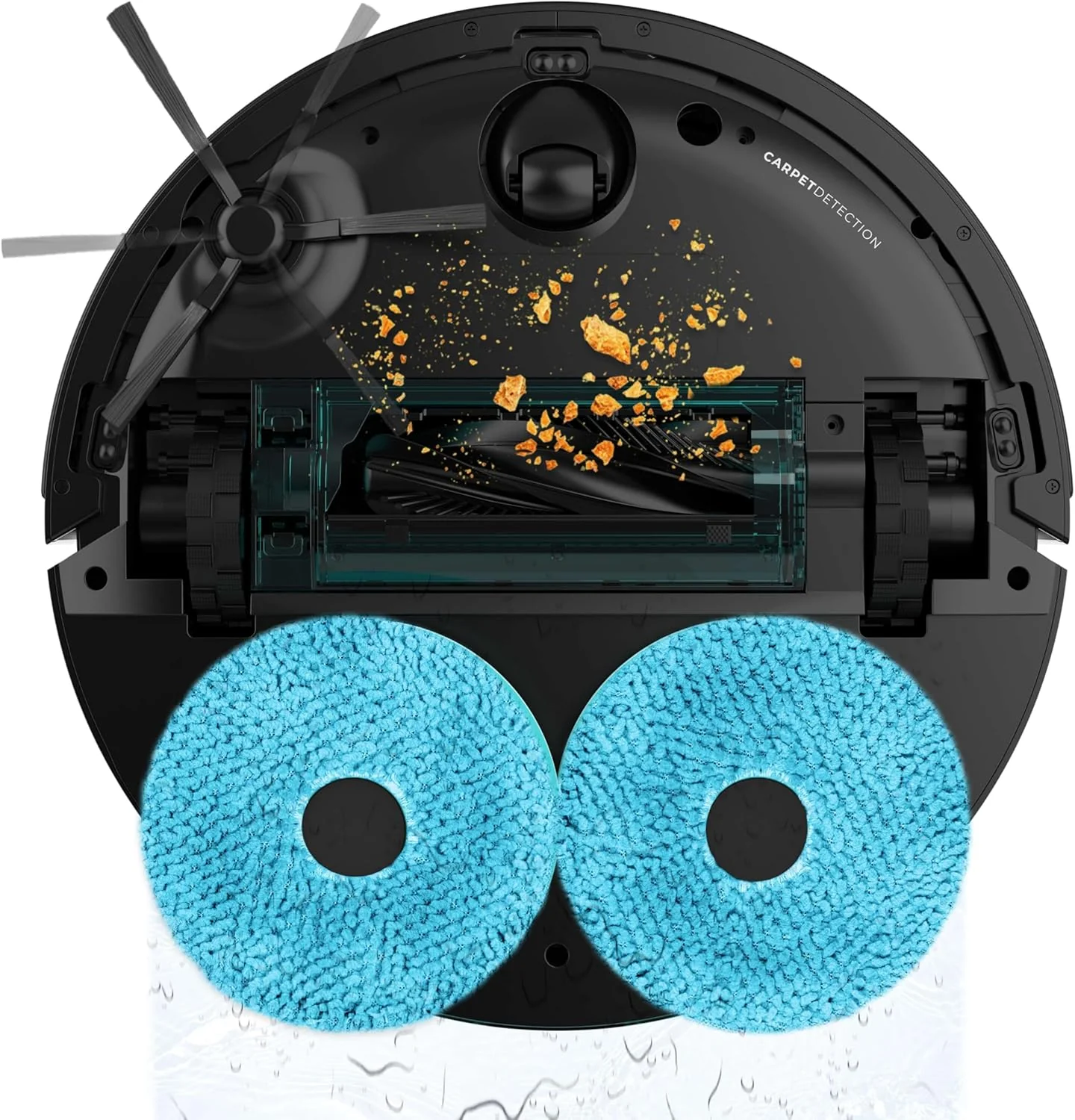 Cecotec Robot Aspirador y Friegasuelos con IA y Base Autovaciado Conga X70. Motor de Succión 15000Pa, Base 4 en 1, Tecnología Láser, Mopas Giratorias, Cepillo Lateral, App y Bluetooth