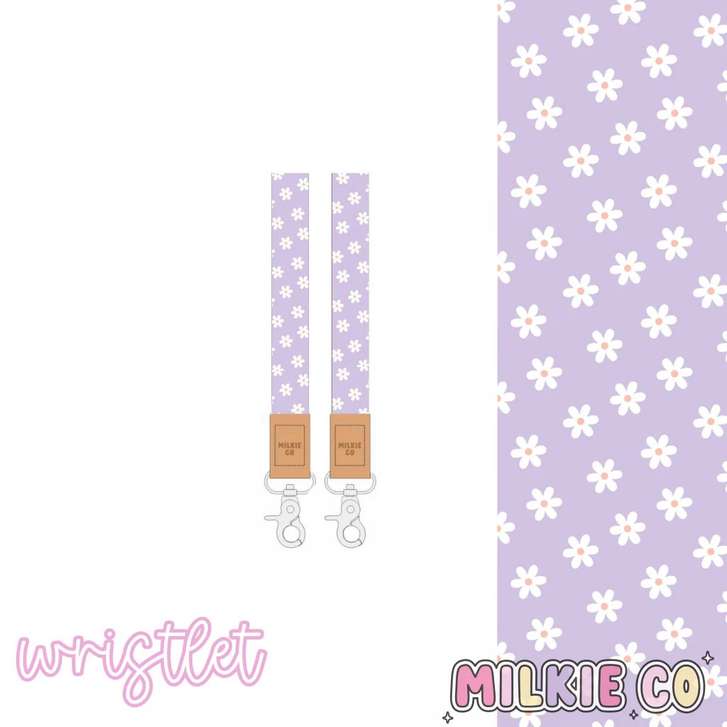 Lilac Bloom Fabric Wristlet