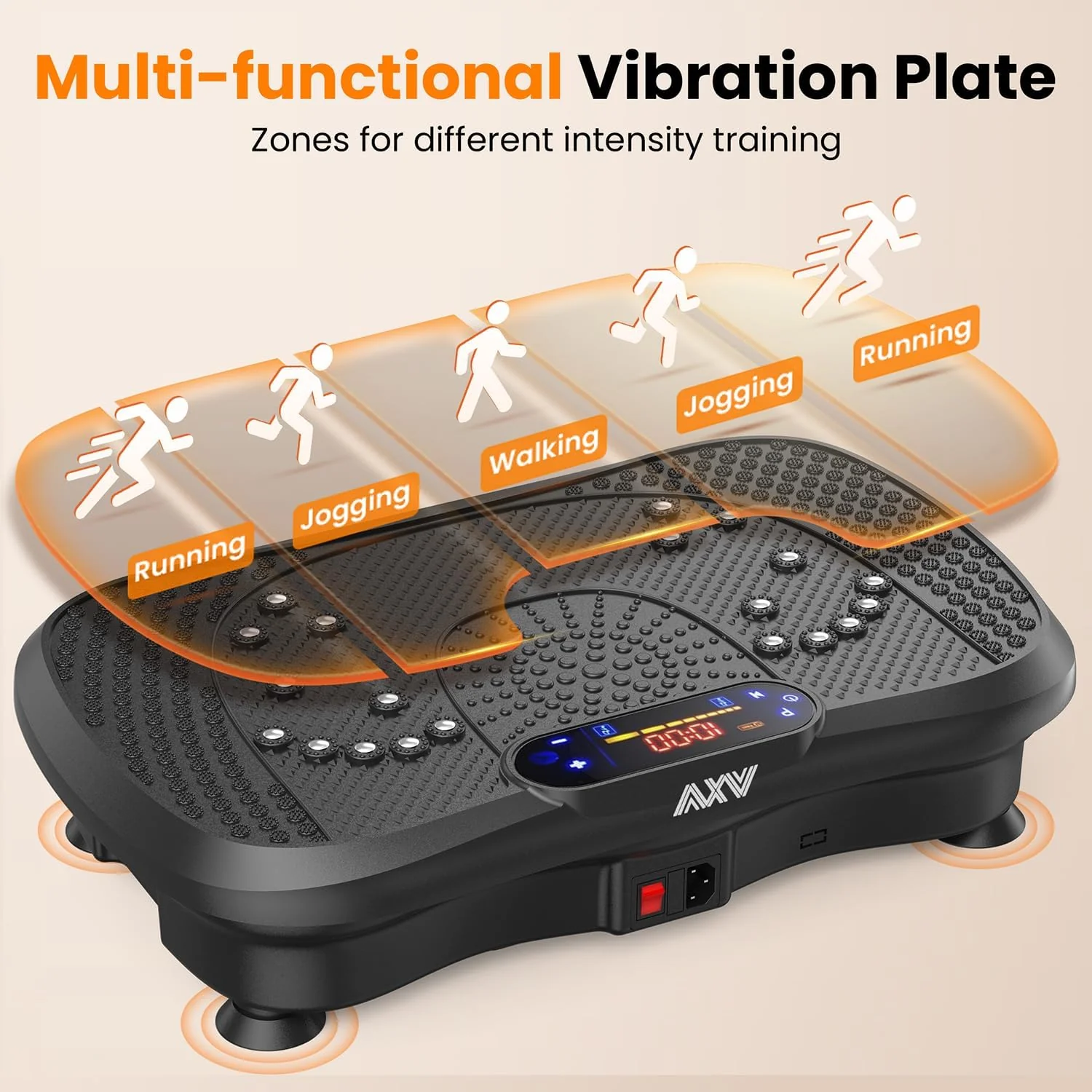 AXV Vibration Plate Fitness Platform Trainer Suitable for men and women to lose weight and burn fat at the gym