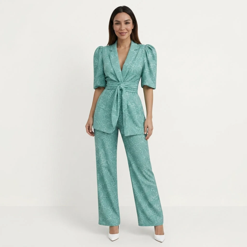 Damen Zweiteiler Set | Elegantes Business Outfit f��r B��ro und Freizeit | Strukturiertes Co-ord Set mit Regular Fit Passform