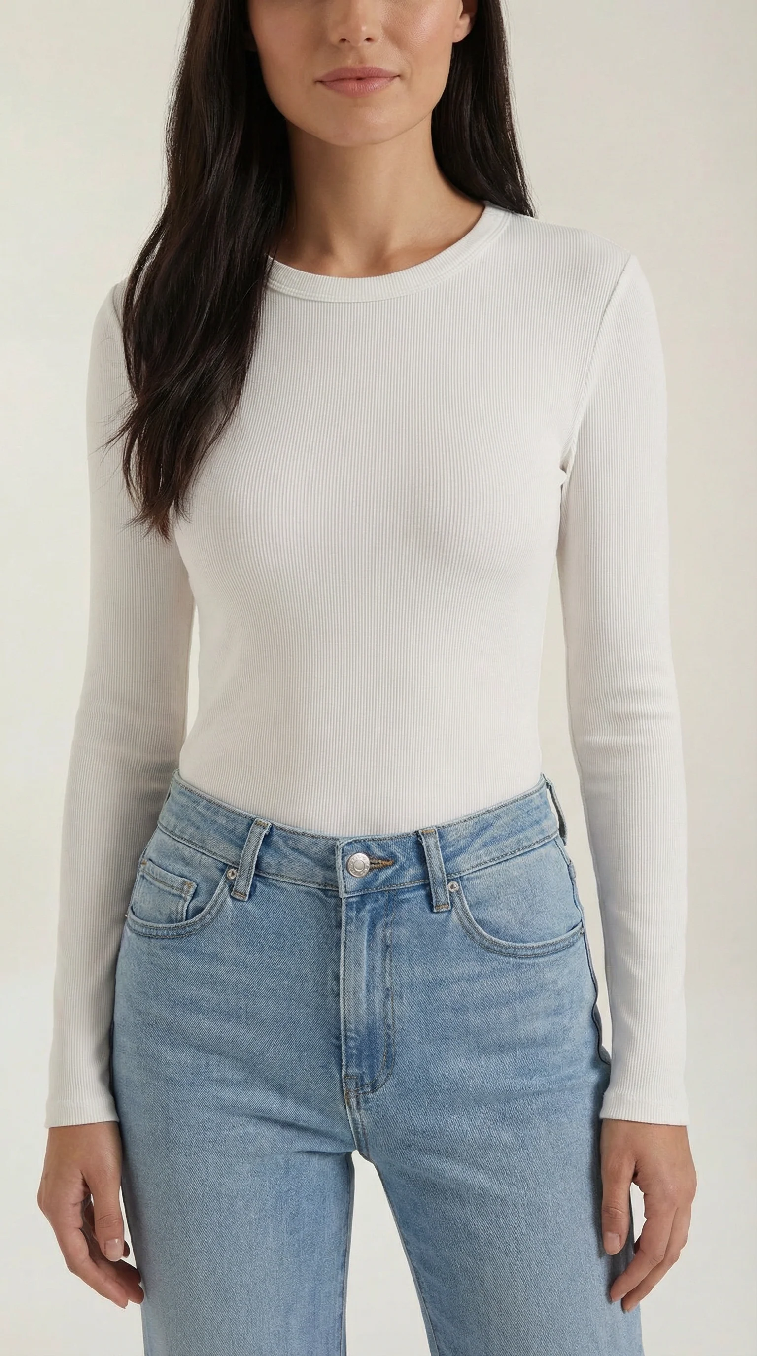 Langarmshirt mit gerippter Struktur