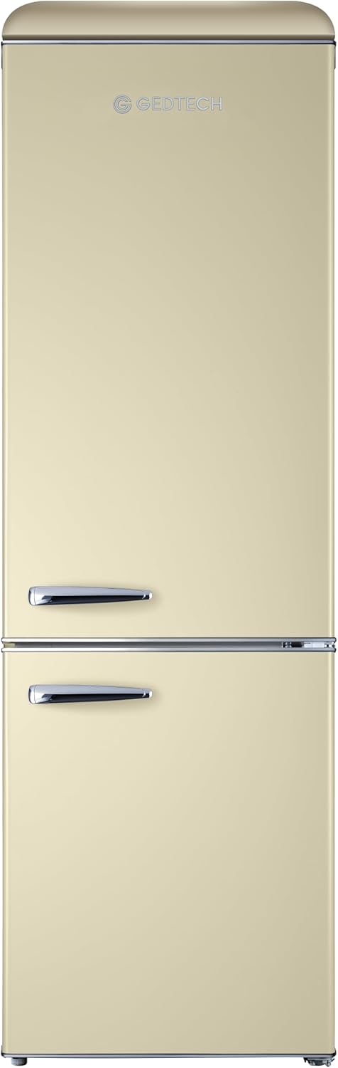 GEDTECH Refrigerateur combiné vintage GCBV310CR - Congélateur bas - Crème - Capacité 310 L - Faible conso