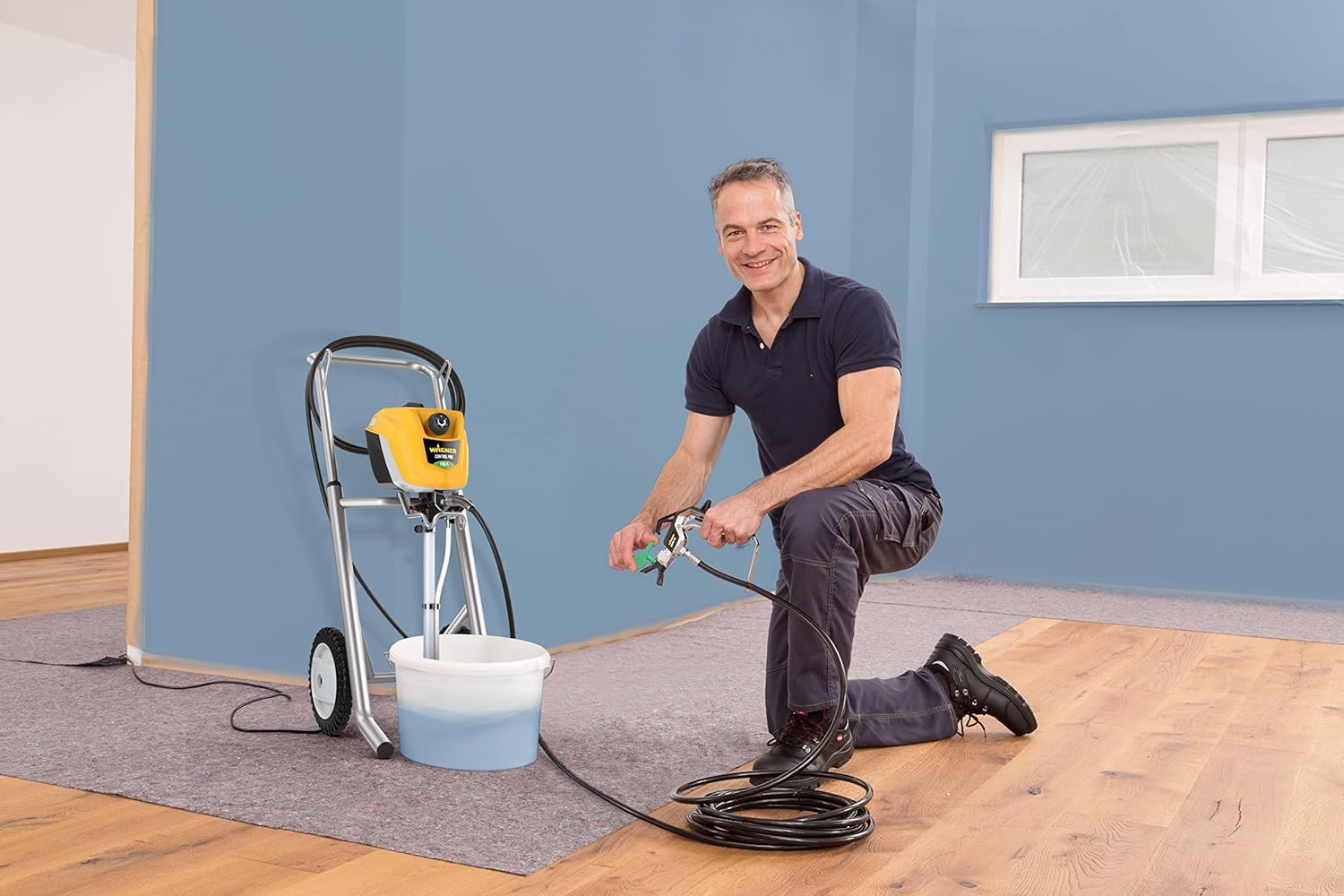 WAGNER Airless Farbsprühsystem Control Pro 350 M für Wandfarben, Latexfarben, Lacke & Lasuren, 15 m²-2 min, Druckregulierung, 110 bar, Schlauch 15 m
