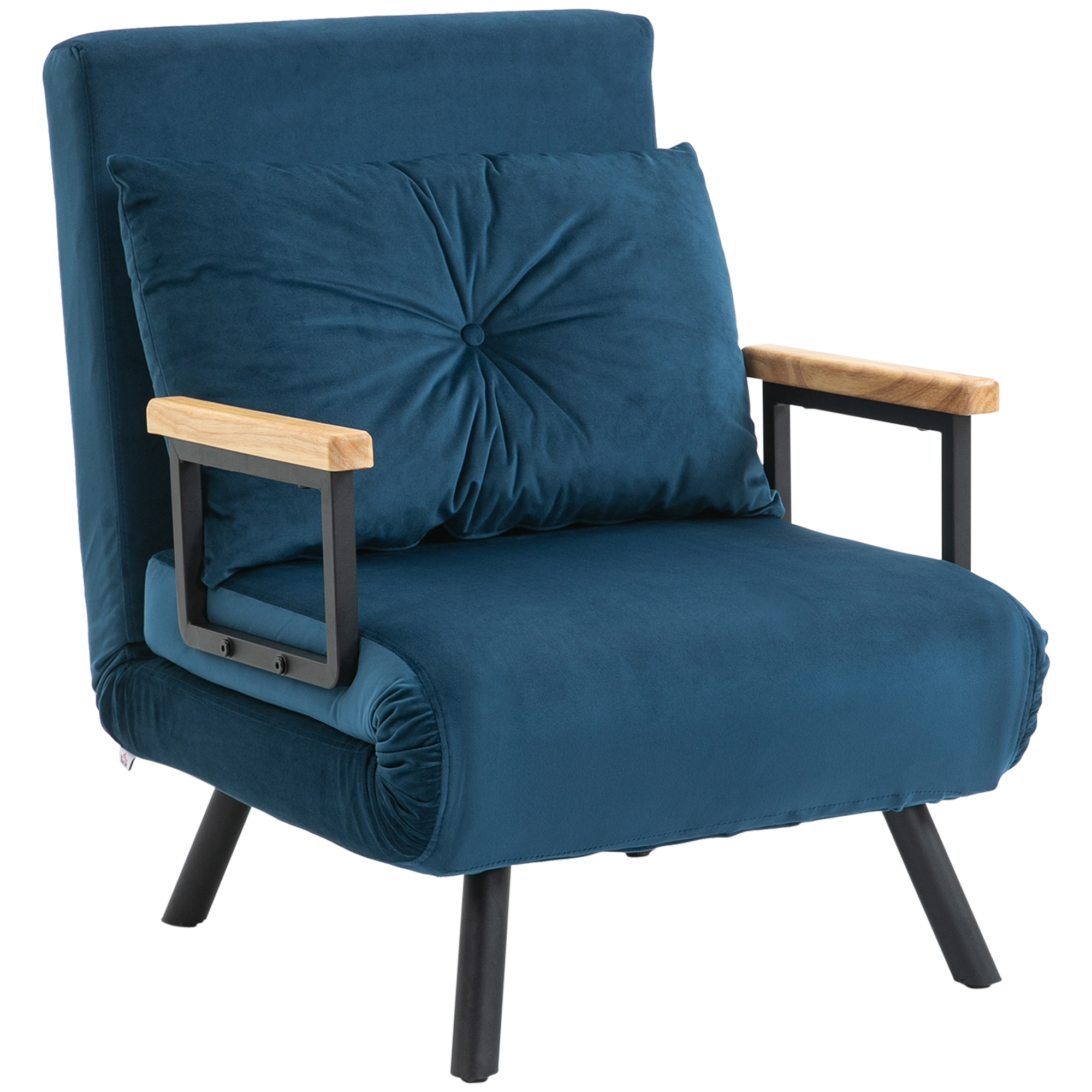 Relaxstoel Ligstoel Fluweel, Ligfunctie, Fluweel, 63 cm x 73 cm x 81 cm, Blauw