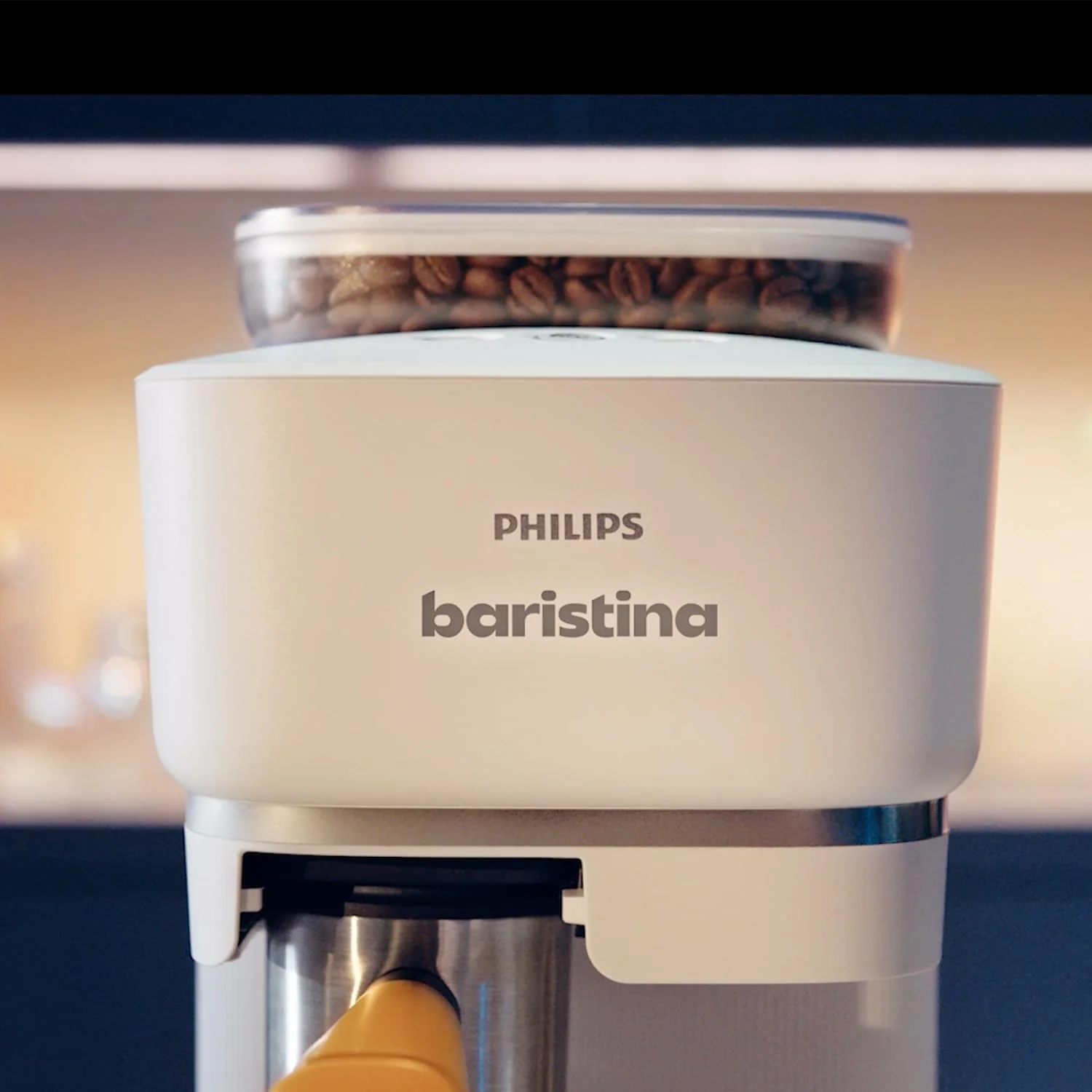Philips Baristina Espressomaschine - Real Espresso- made simple. Kompakte Kaffeemaschine- Naturwei? mit wei?em Siebtr?ger- 16-bar-Pumpendruck- automatisches Mahlwerk- Cafe Crema (BAR300/00)