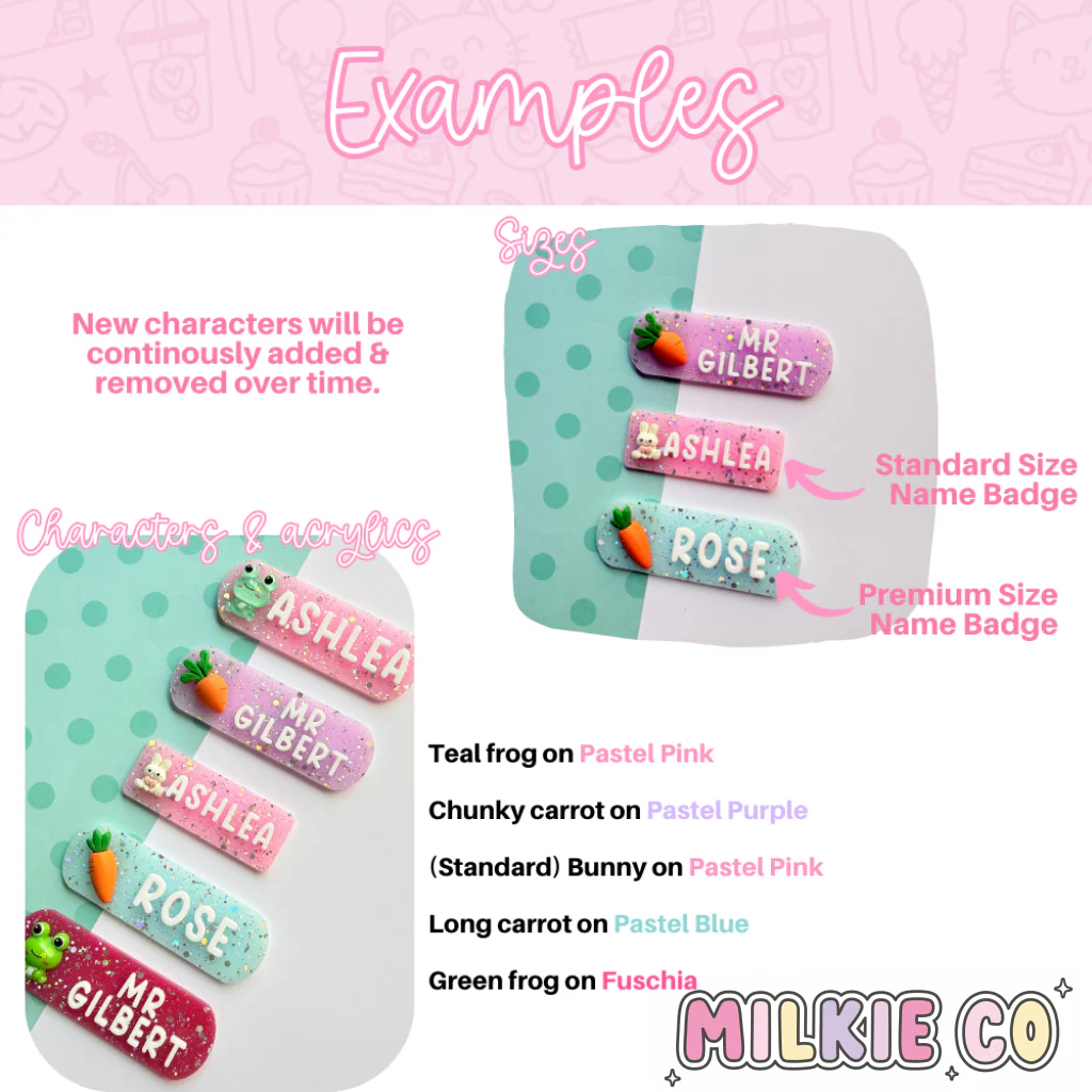 Bunny Character Name Badges
