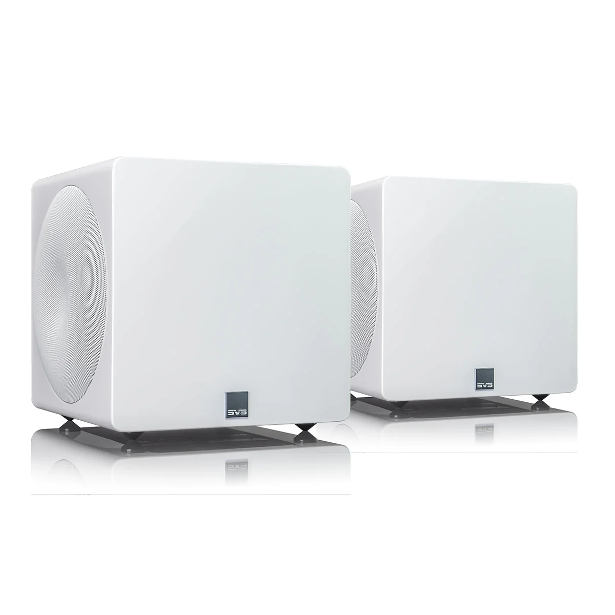 2025 SVS 3000 Micro Gesloten Subwoofers met Dubbele Actieve 8 Inch Woofer - Paar (Piano Gloss White)