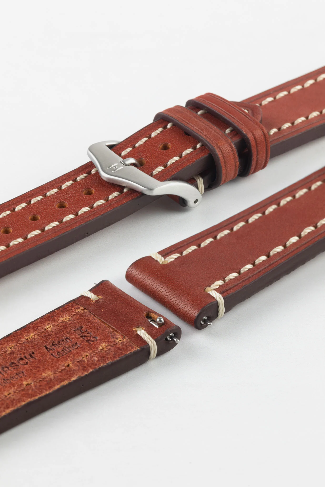 Hirsch LIBERTY Leather Watch Strap in GOLD BROWN