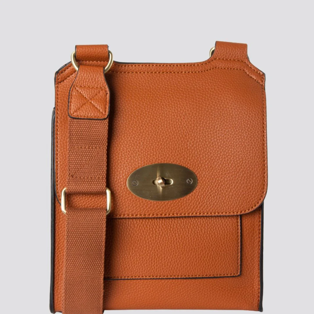 Lily Crossbody Messenger Bag | Tan