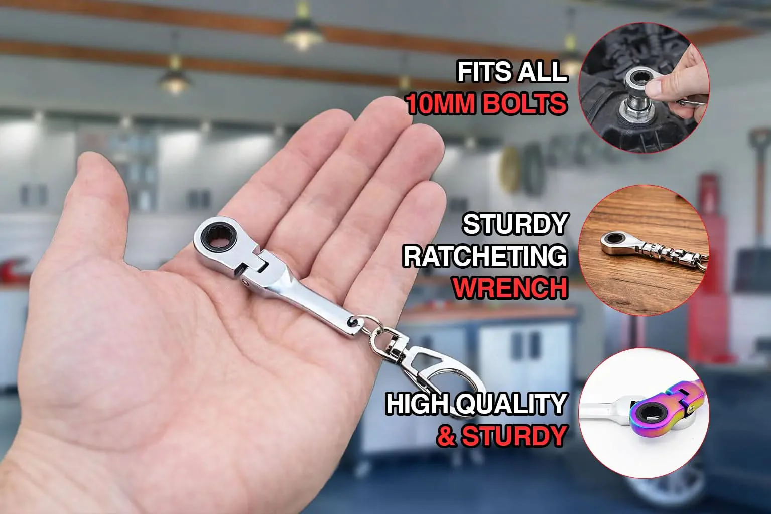 10mm Ratchet Wrench Keychain