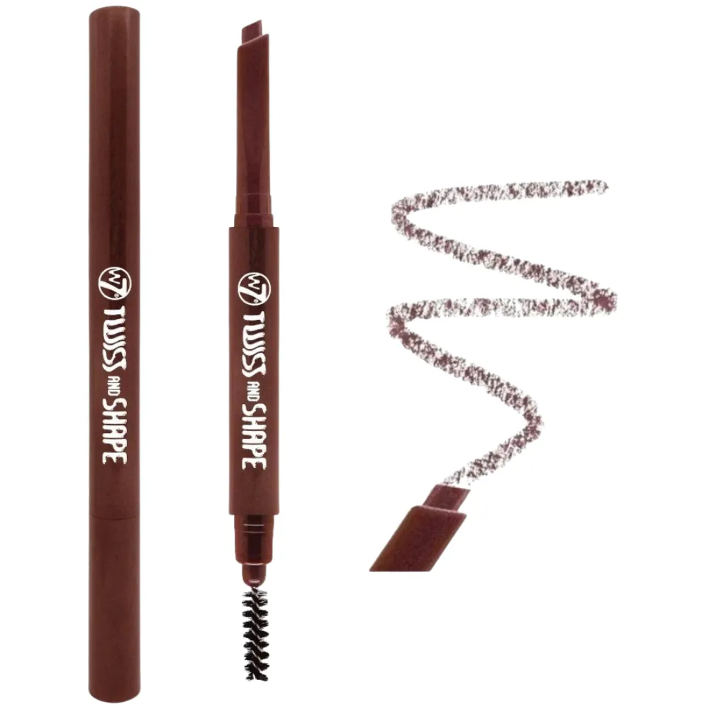 W7 Twist & Shape Angled Eyebrow Brow Pencil & Liner �C Soft, Twist-Up with Built-in Brush Comb