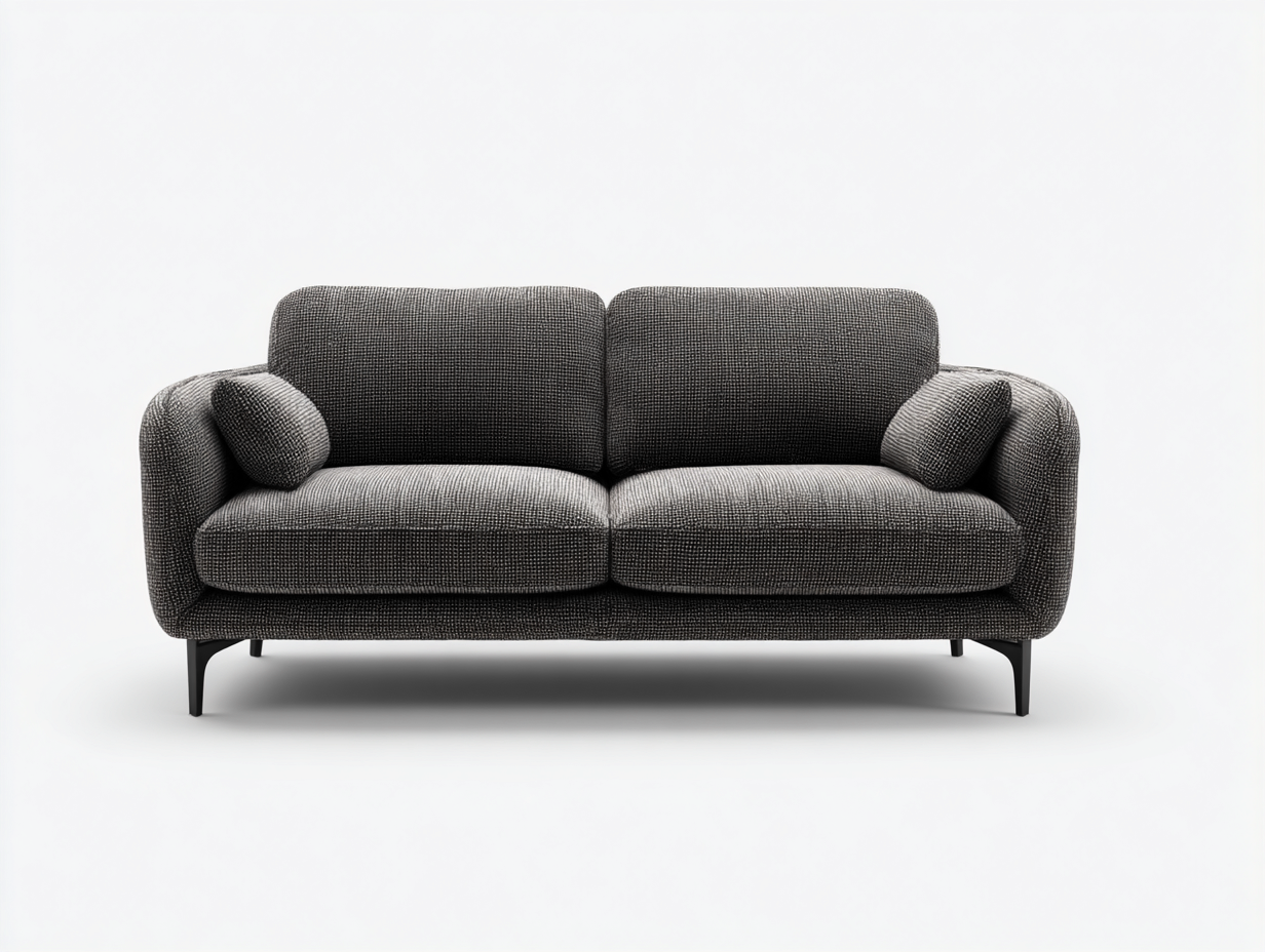 Zweisitzer Sofa Stoff Dunkelgrau 170x85x80 cm - Gepolstertes Sofa geeignet für Wohnzimmer modernes Design