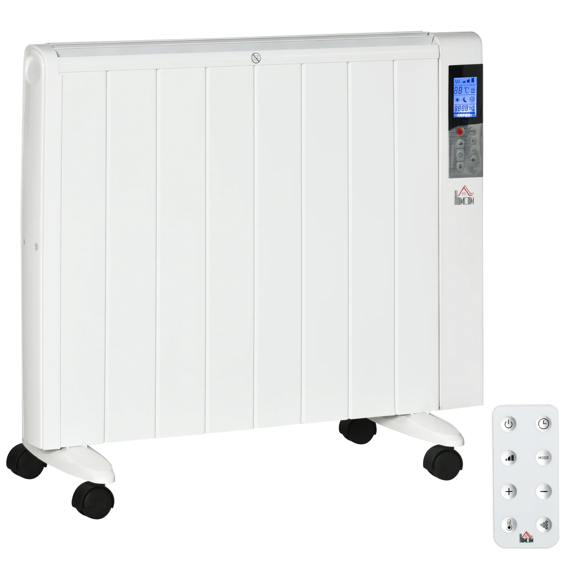 HOMCOM Elektroheizung Konvektor 2 Heizstufen Fernbedienung Weiß