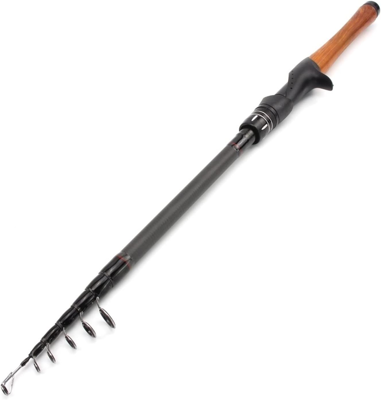 Angelset Angelrute 1,8 m – 2,7 m, hochwertige Teleskop-Angelrute, Carbon-Casting-Rute, tragbare ultrakurze Kunstköderrute, Ködergewicht 5 – 28 g, Angelzubehör-Set (Casting Rod 2,4 m)