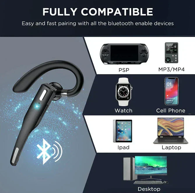 Drahtloses Bluetooth 5.1 Trucker-Headset mit Dual-Mikrofon und Geräuschunterdrückung