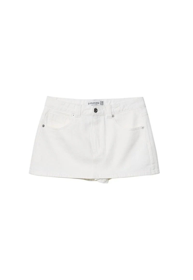 Frau Stradivarius D62 Denim-Culotte Denim-Washed-Look