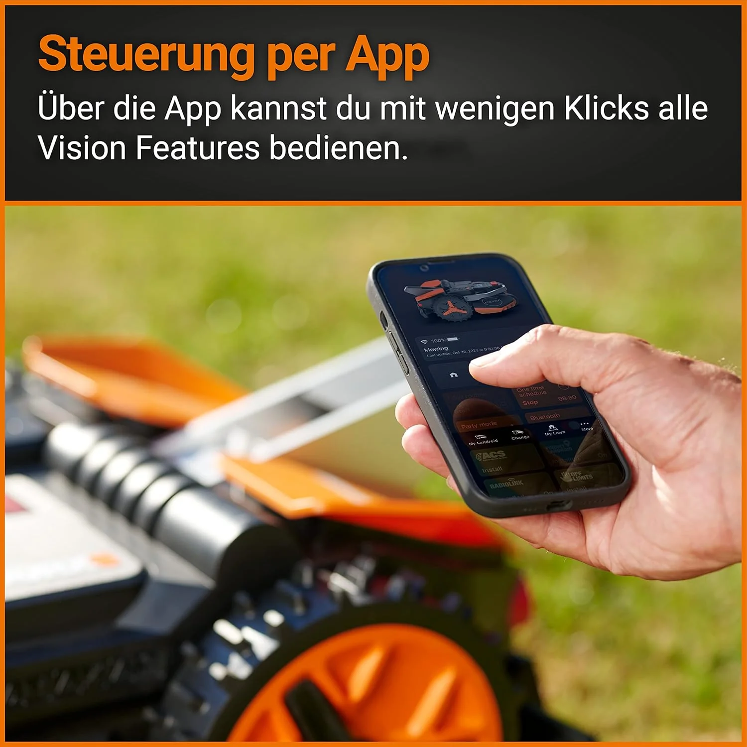 WORX Landroid M WR141E robotmaaier/accugrasmaaier voor kleine tuinen tot 500 m2/zelfrijdende grasmaaier voor een nette gazonsnit, veelkleurig