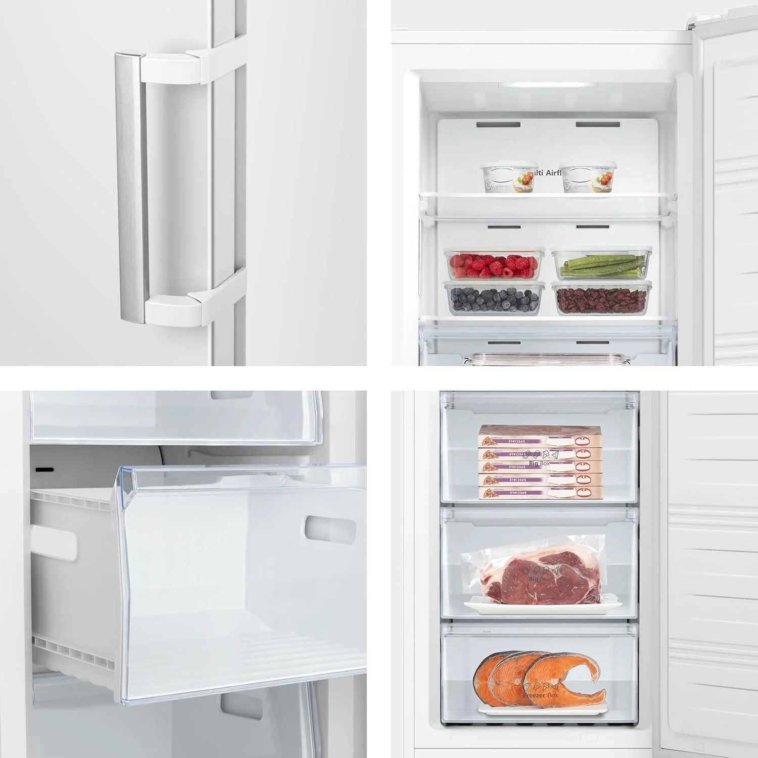Hisense FV191N4AW2 Vriezer/ TotalNoFrost/ SuperFreeze/ Deuralarm/ Multiflow 360��/ BigBox/ 143,4 cm/ Vriesgedeelte 147 l/ 41 dB/ 205 kWh/Wit