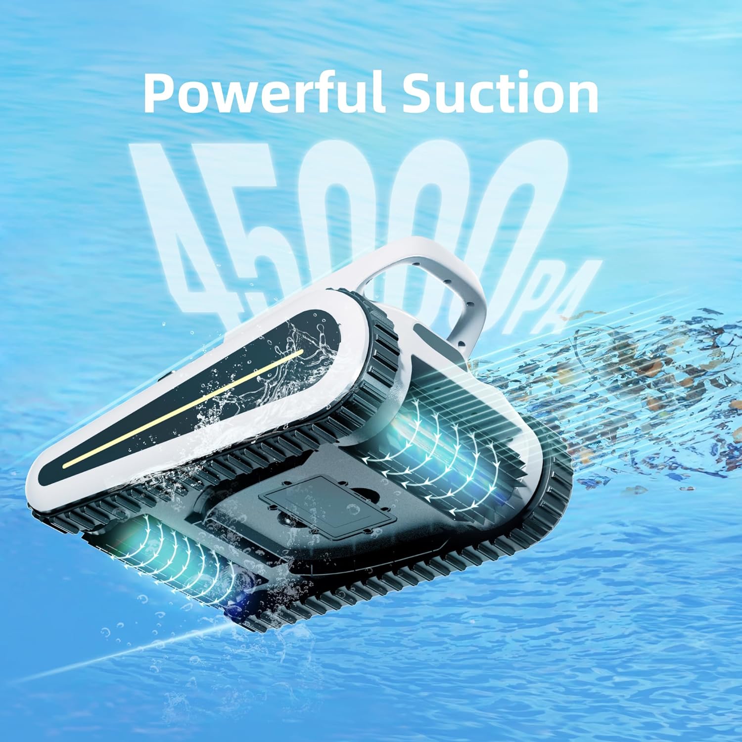 Crab Kabelloser Roboter-Poolsauger, Wandklettern, automatischer Poolreiniger, geeignet für Wände und Böden von 150 m² großen Pools