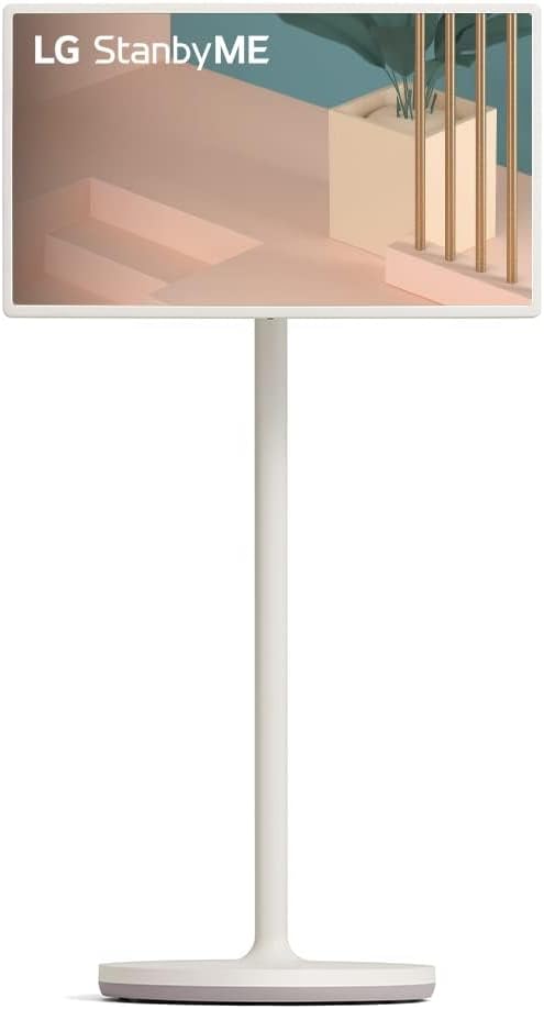LG 27ART10 TV 68cm (27 Zoll) Lifestyle TV StanbyME (Touch Screen, 60 Hz, integrierter Akku, Streaming Apps), Beigefarben