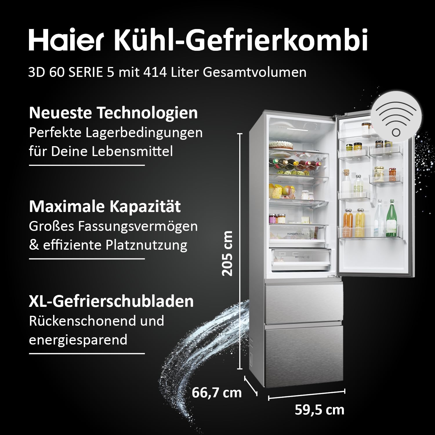 HAIER Réfrigérateur congélateur bas HTW5620DNMG