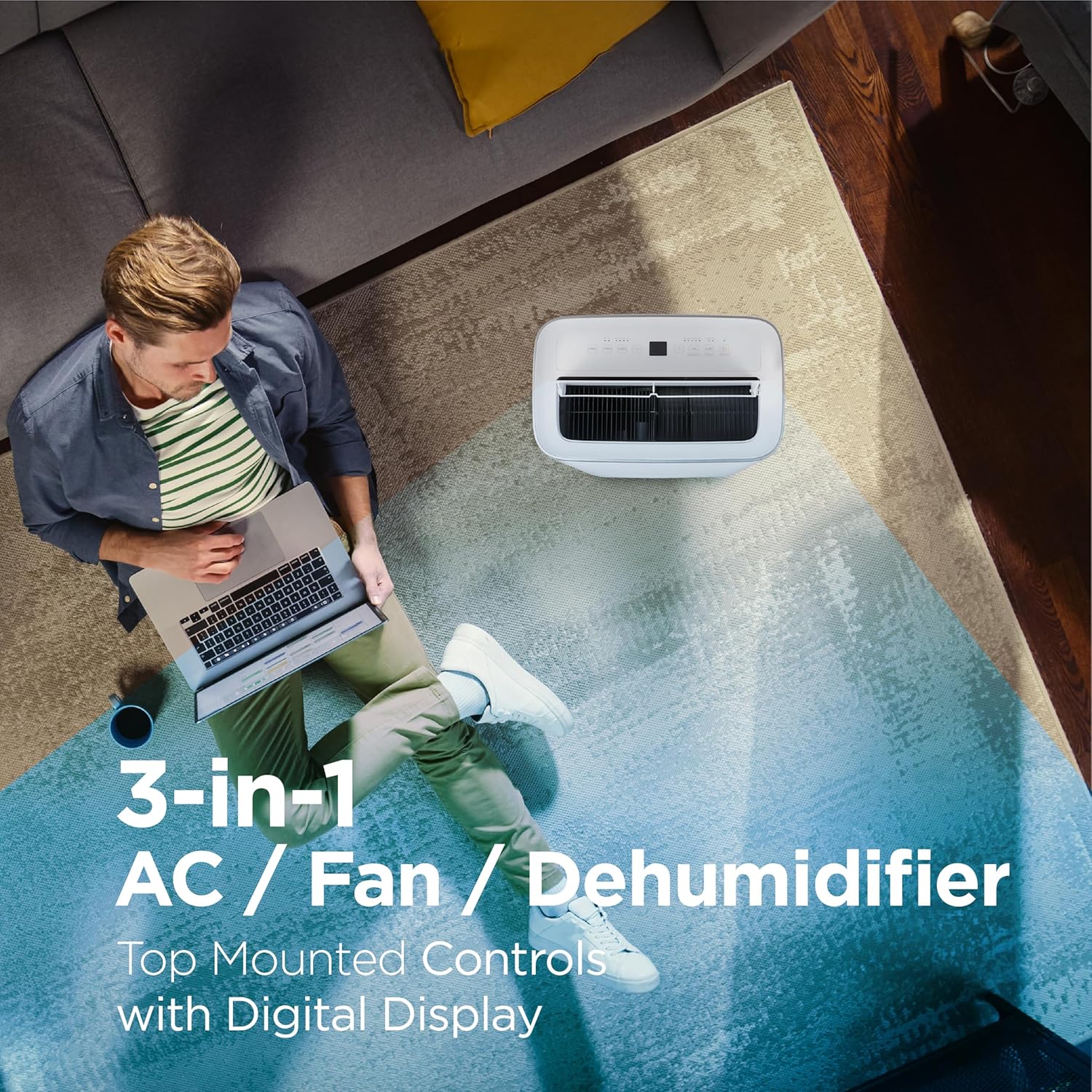 BLACK+DECKER Smart Portable Air Conditioner.12.000 BTU. for Rooms Up To 550 Sq. Ft.. Portable AC with Inverter Compressor & Window Kit. BPACT08NM. White