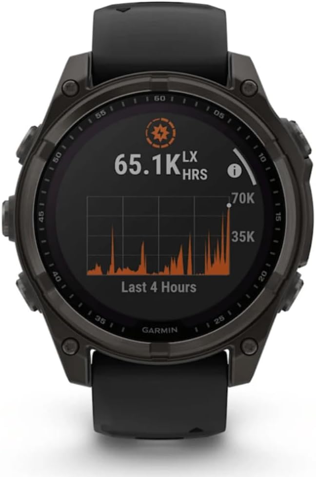 Fenix 8-47 mm, AMOLED, Saphir, Carbongrau, DLC Titan mit schwarz/kieselgrauem Silikon