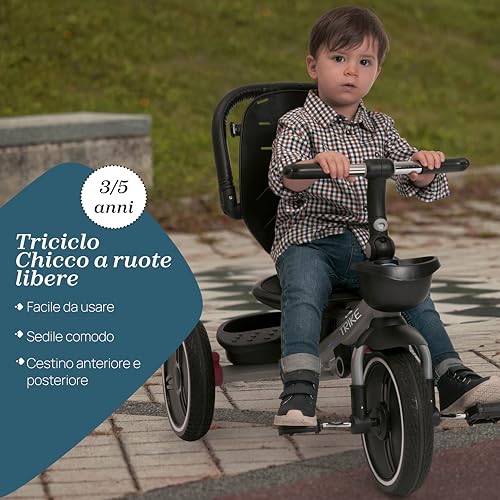 Chicco, Triciclo Bambini 4in1, Telaio in Metallo, Ruote in Gomma EVA, Cintura a 4 Punti, Maniglione Telescopico e Cappottina Rimovibili, Passeggino con Seduta Reversibile, Cestini, 6 mesi   5 anni : Amazon.it: Giochi e giocattoli