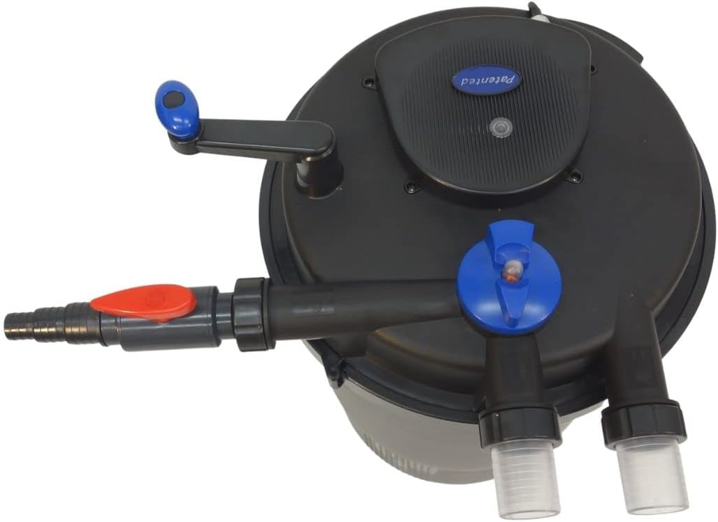 AquaOne Druckteichfilter CPF-30000 I Teichfilter für Teiche bis 60.000 Liter I Bio Teich Filter inkl.55 Watt UVC Klärer mit Kurbelreinigung I schwebealgenfreies klares Wasser