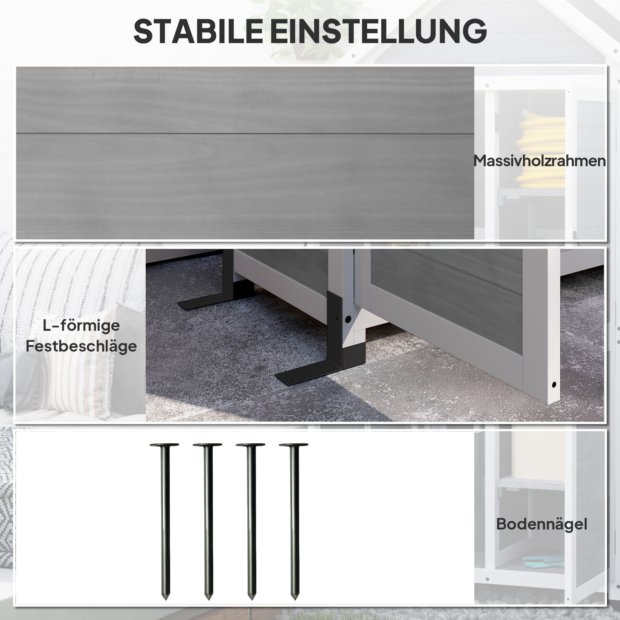 Tuinschuur met Opbergkast, Aanpasbare Planken, Afsluitbare Deuren, Waterbestendig, Sparrenhout, Lichtgrijs