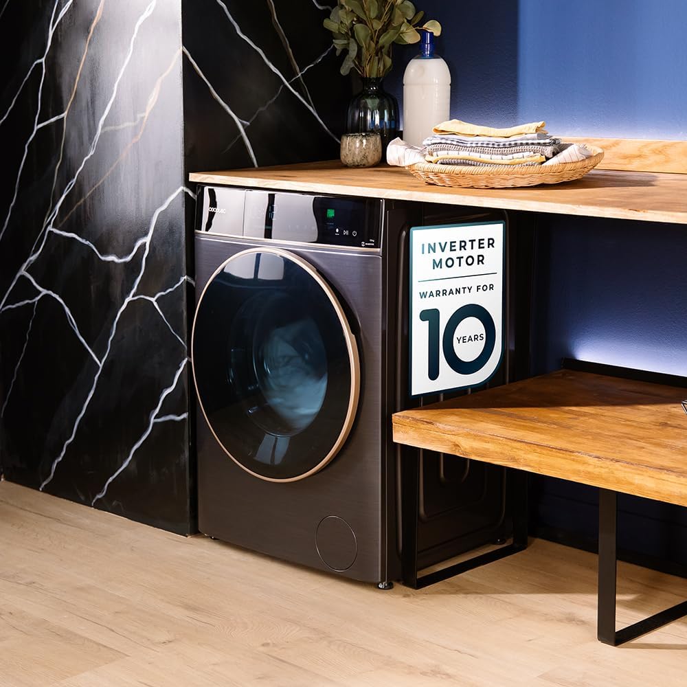 Cecotec Waschmaschine 9 kg Frontlader Bolero DressCode 9900 Inverter FullColor Ice Blue A. Blau-Finish, 1400 U/min, 10,3