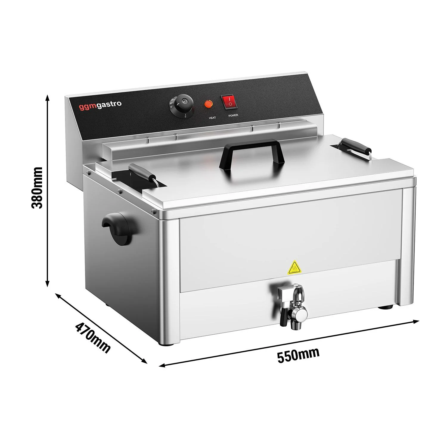 Elektrisk frityr - 20,4 liter - med kran