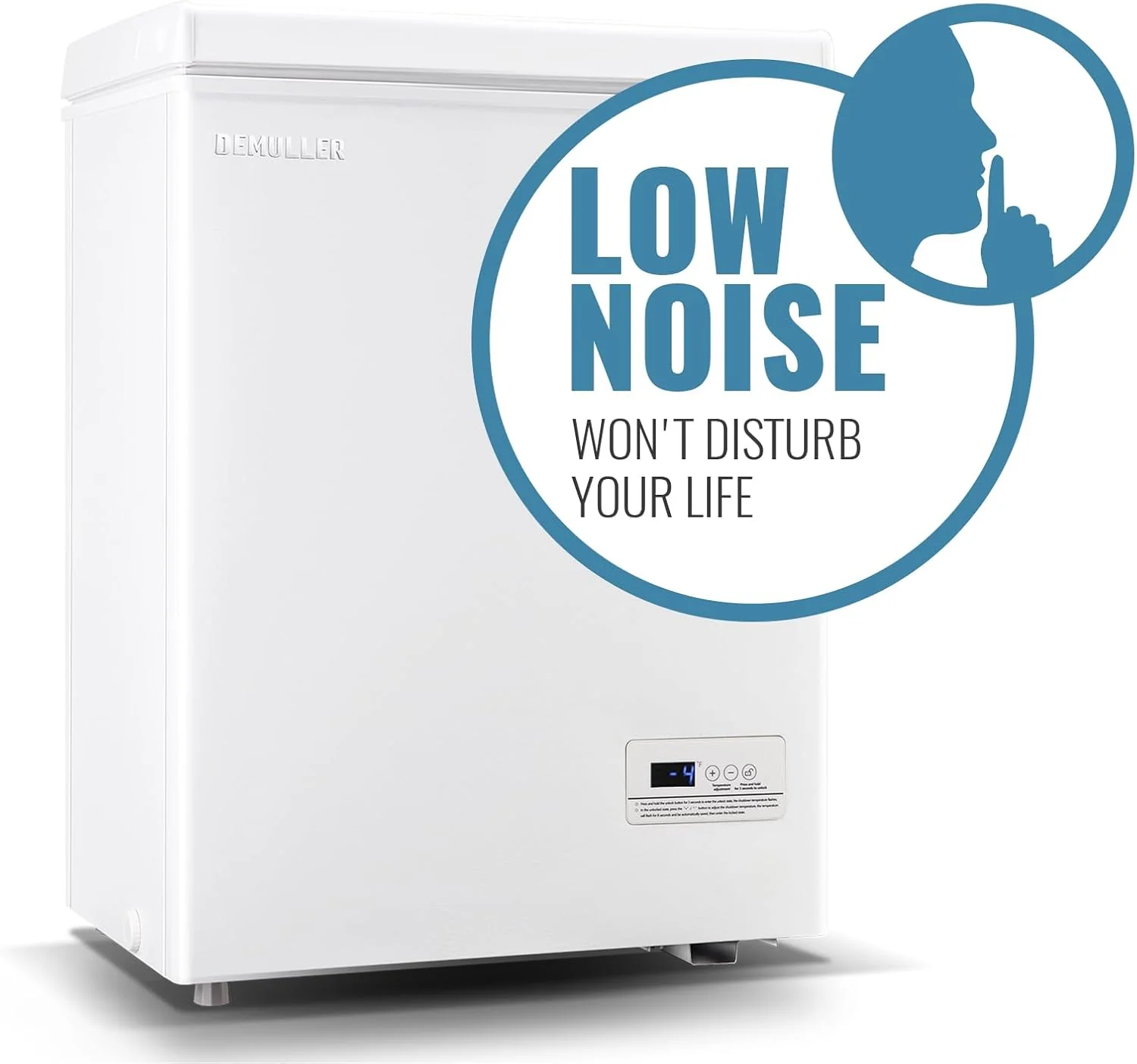 Chest Freezer 5.0Cubic Feet Deep Freezer Freestanding Freezers Removable Stainless Steel Basket