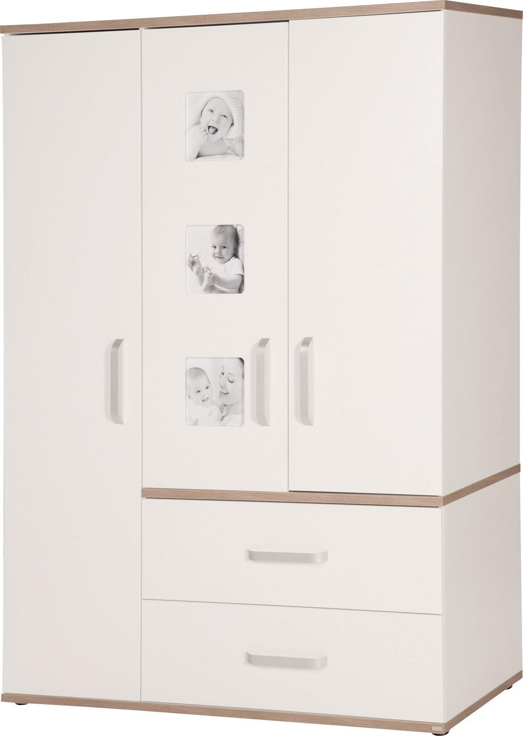 roba Kindermöbelset 'Pia‘, 3-teilig, inkl. Kinderbett 70x140cm, Wickelkommode, Kleiderschrank, weiß