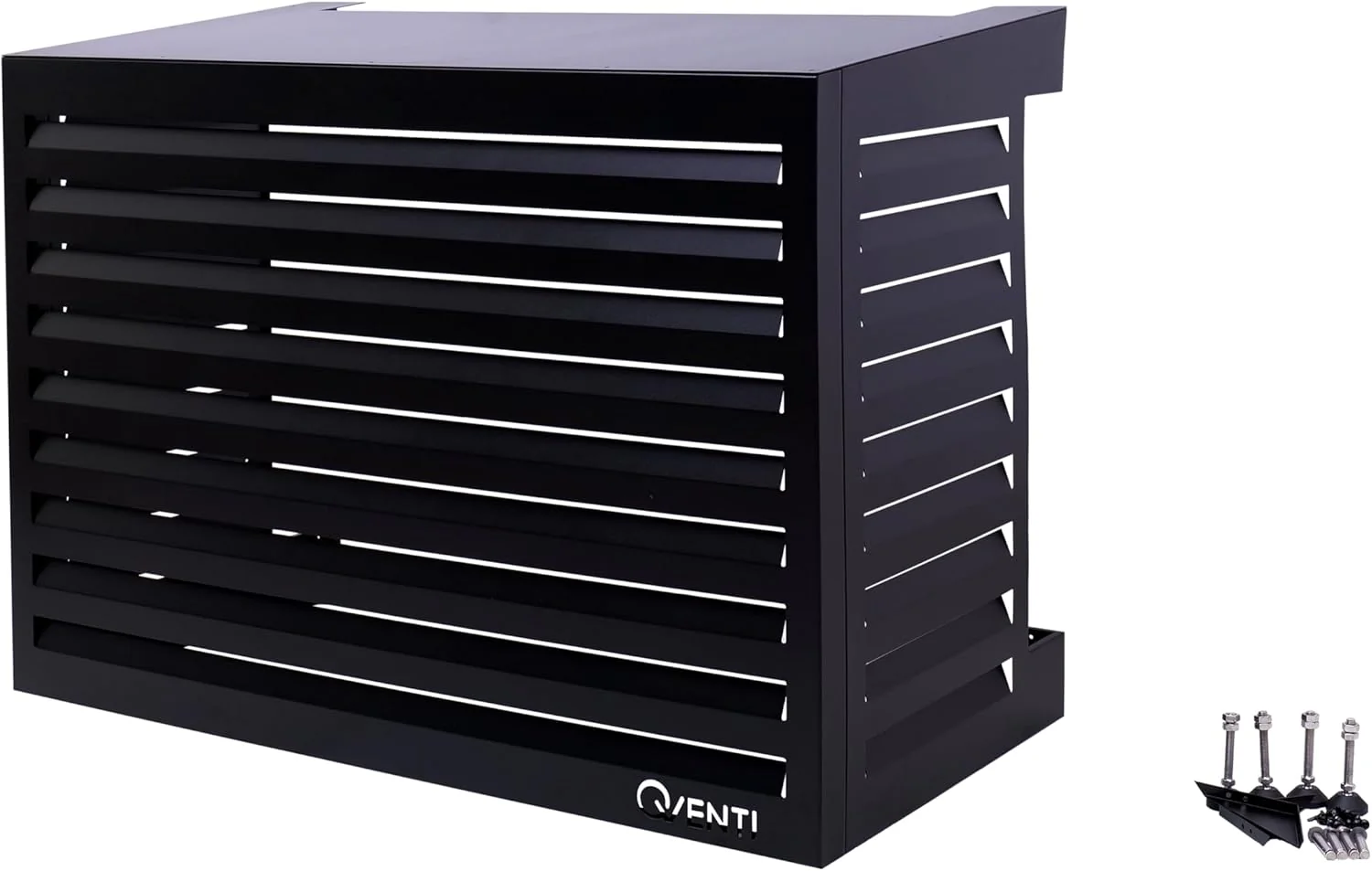 Qventi Afdekhoes voor airconditioning - Antraciet/Grijs - Aluminium - Beschermrooster - Bekleding - Eenvoudige montage - Maat S - Buitenafmetingen (LxBxH): 100 x 50 x 75 cm