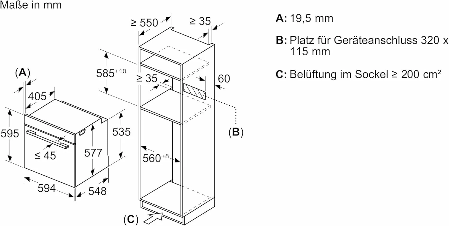 Bosch HMG7361B1, Serie 8 smarter Einbau-Backofen mit Mikrowellenfunktion, 60 x 60 cm, Made in Germany, Schwarz, Air Fry, Digitaler Bedienring, Touchdisplay, Automatikprogramme, Reinigungsunterst��tzung