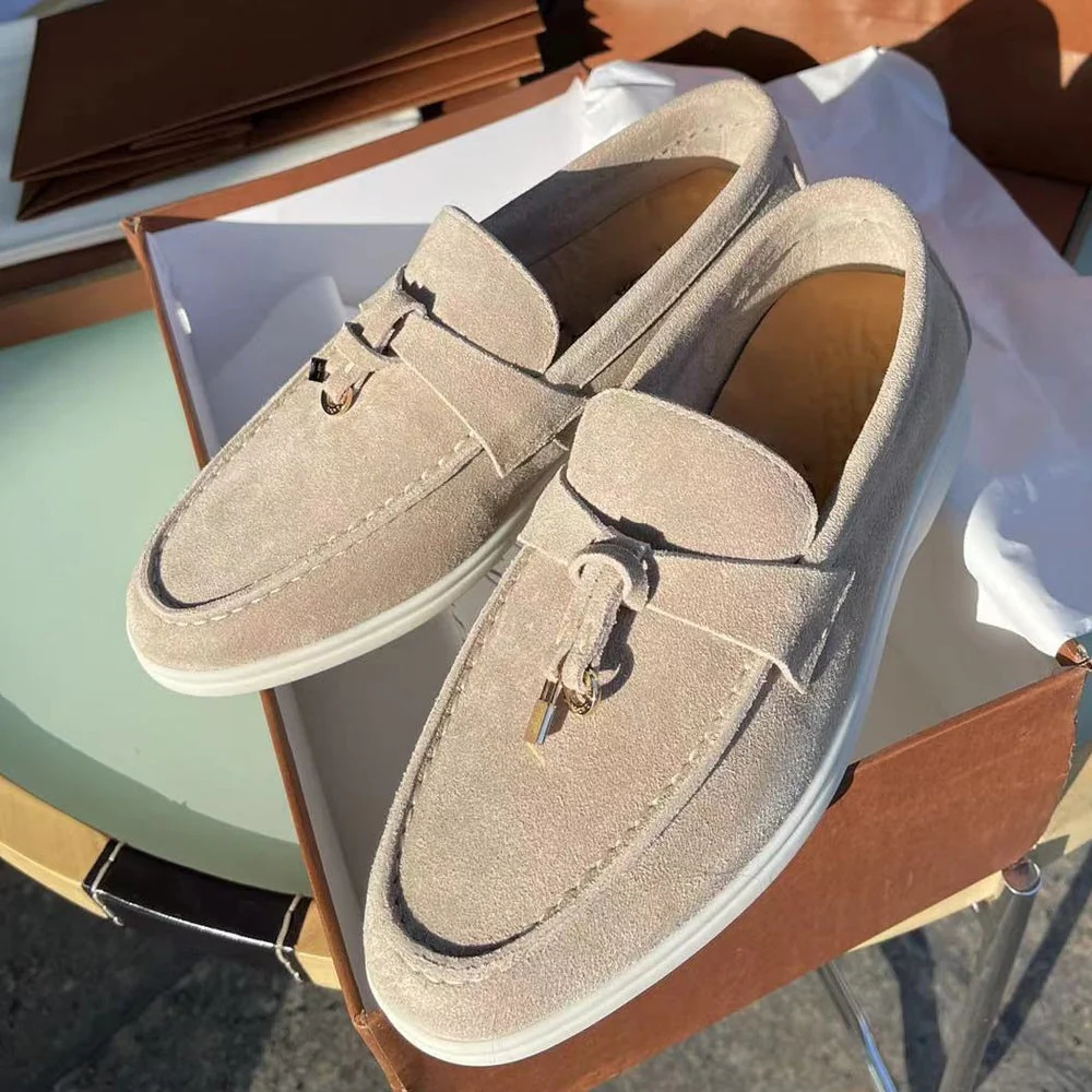 Damen Suede Loafer | Klassische Wildleder Slipper f��r B��ro und Freizeit | Bequeme Halbschuhe mit weicher Passform