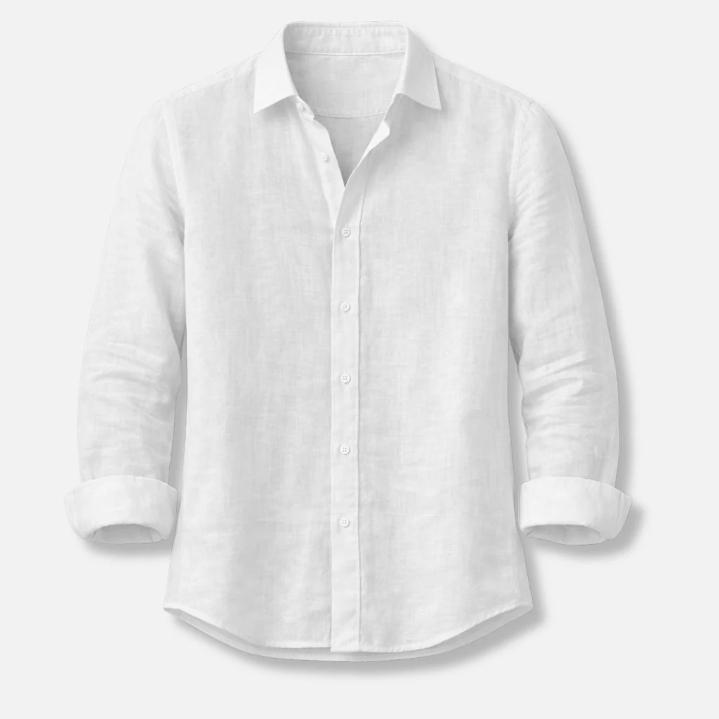 Leinen-Sommerhemd �C Button-Down mit Krempel?rmeln f��r Herren