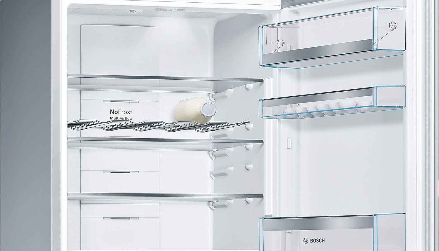 Bosch KGN36NWEA Serie 2 Kühl-Gefrier-Kombination, 186 x 60 cm, 215 L Kühlen & 87 L Gefrieren, NoFrost nie wieder abtauen, LED-Beleuchtung gleichmäßige Ausleuchtung