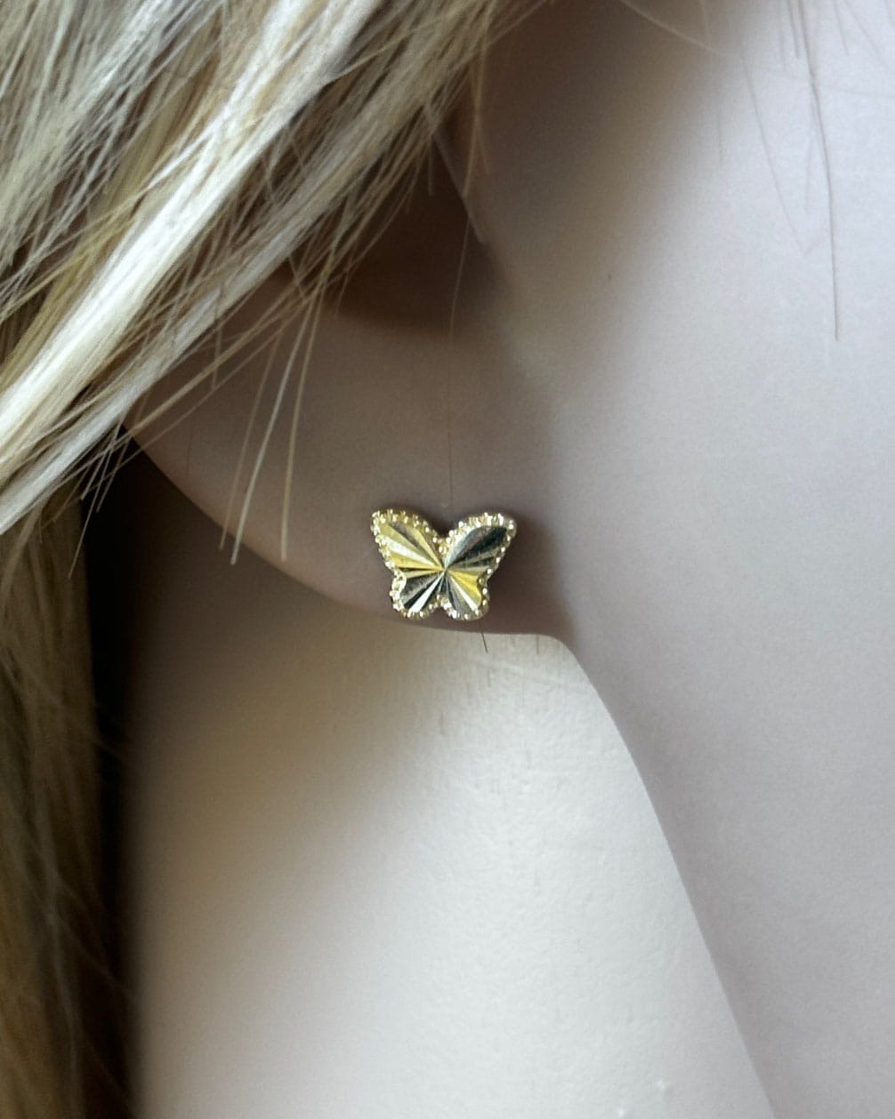 Złote kolczyki motylki próby 585